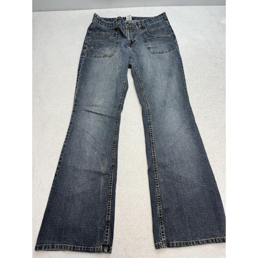 Ellemenno Jeans Womens11 Blue Mid Rise Bootcut Stretch Denim Medium Wash